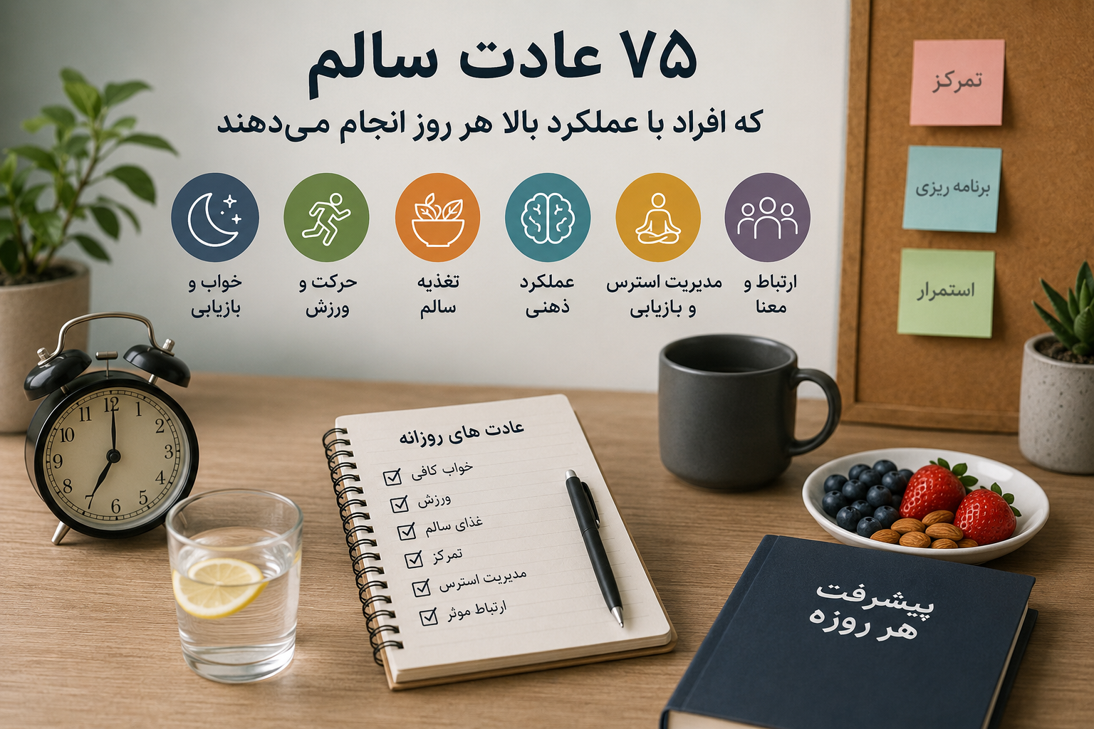 ۷۵ عادت سالم که افراد با عملکرد بالا هر روز انجام می‌دهند